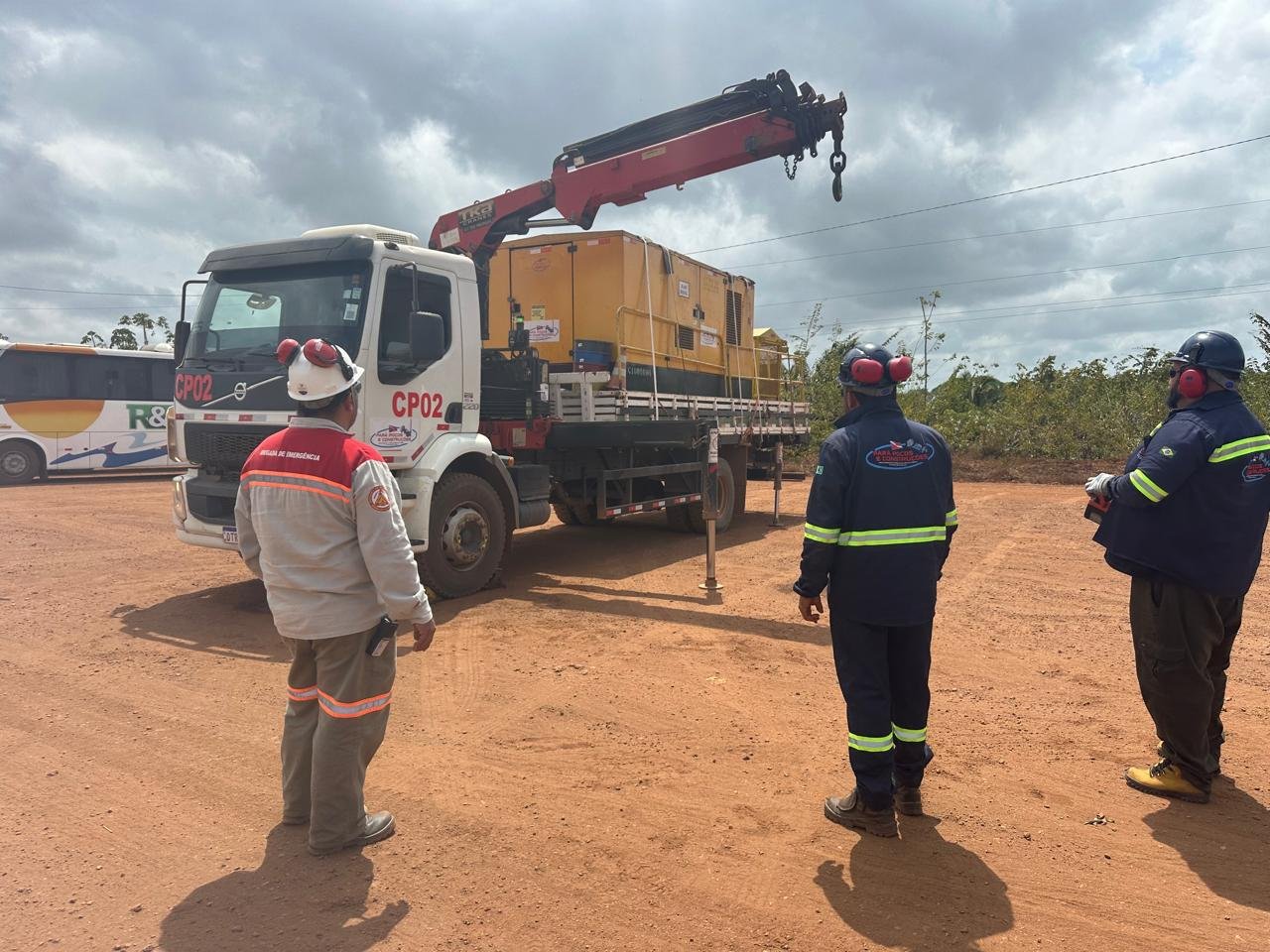 Equipamento de perfuração em operação